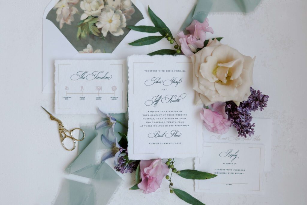 Romantic spring wedding invitation suite