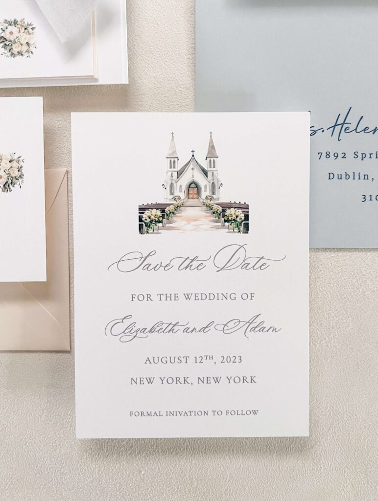 Elegant and formal save the date card