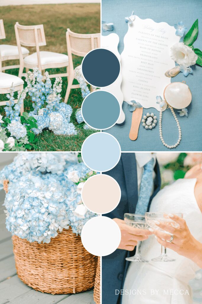 Blue summer wedding color palette inspiration