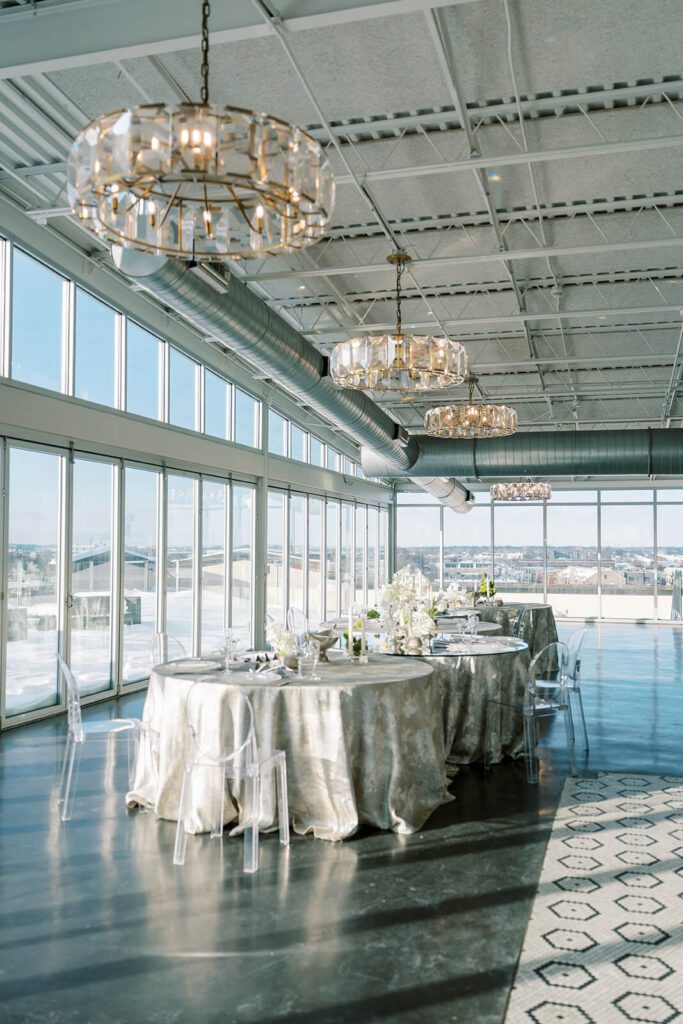 Elegant wedding reception at Revery North 4th Corridor