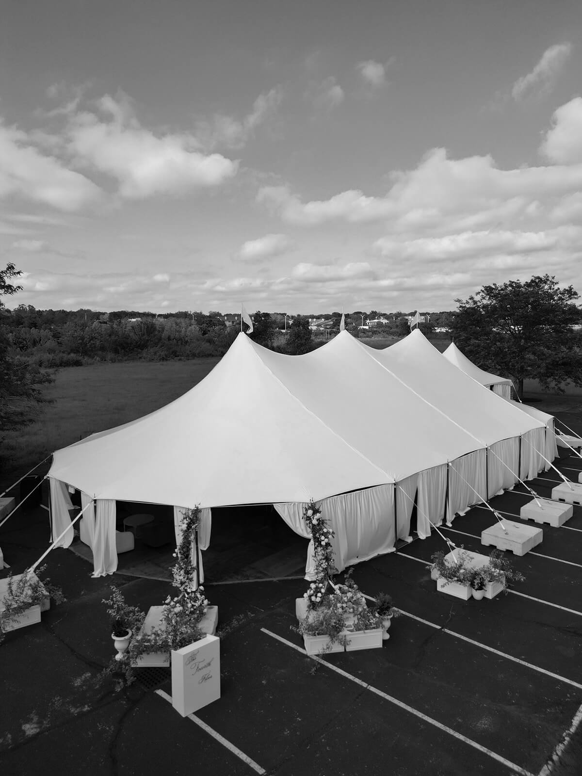 Elegant tented wedding reception at The Montage Indianapolis