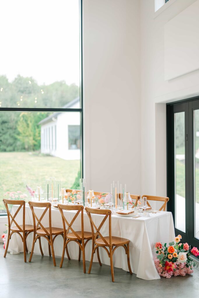 Whimsical tablescape for a wedding at The Wellspring